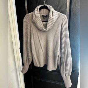 Express Cozy Cowl Neck Sweater - Gray